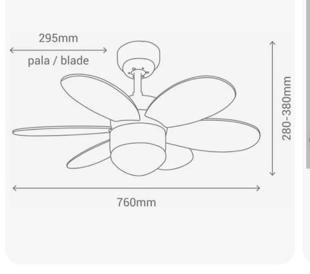 Lampara ventilador multicolor 75cm