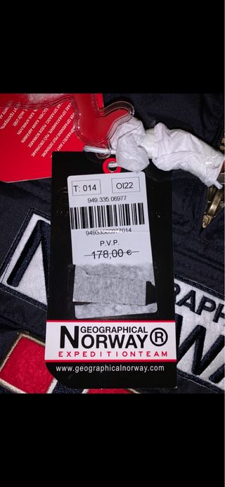 Parka Geographical Norway Azul Talla 14 años NUEVO