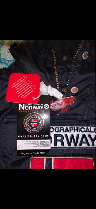 Parka Geographical Norway Azul Talla 14 años NUEVO