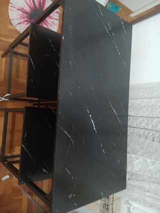 Mesa + 4 taburetes negra