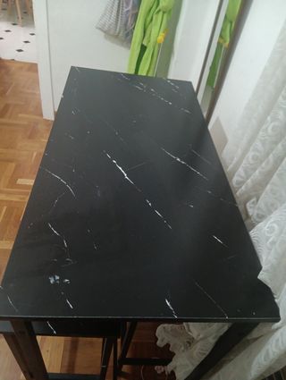 Mesa + 4 taburetes negra