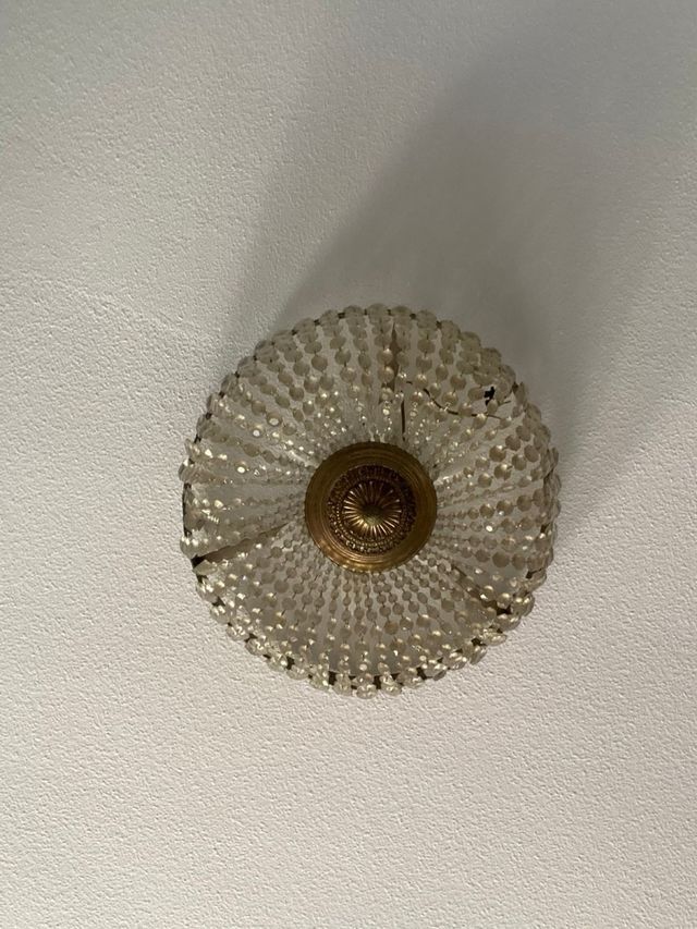 Lampara techo cristal dorada