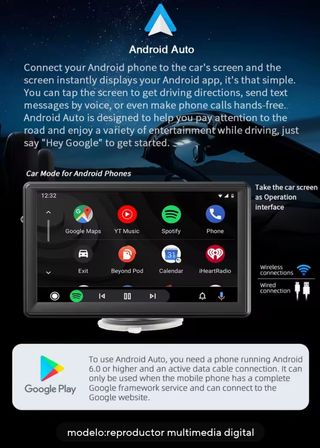 Pantalla Android Coche 7" GPS