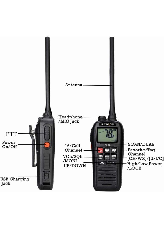 Radio VHF MARINA PROFESSIONALE Retevis RA-26.