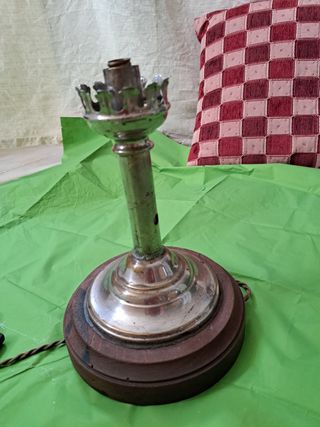 Lampada vintage metallo legno