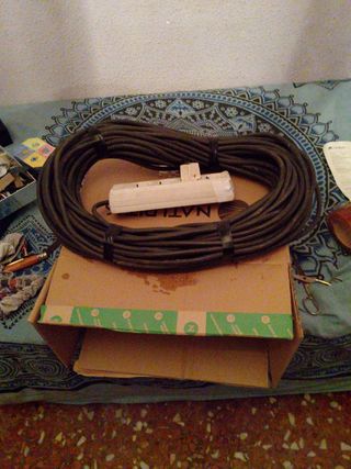 Cable alargador 36m + regleta 4 enchufes