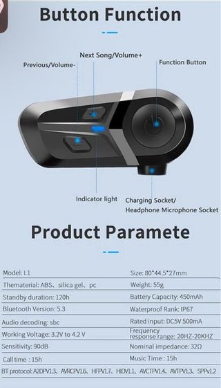 intercomunicador moto inalámbrico - Modelo L1