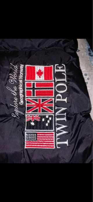 Abrigo Geograpical Norway Negro Talla 14 añosNUEVO