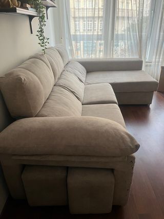Sofá chaise longue beige 2 relax