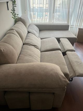 Sofá chaise longue beige 2 relax