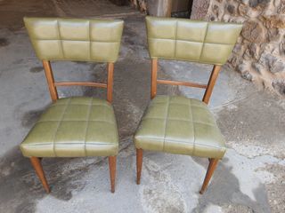 4 Sillas vintage verde oliva
