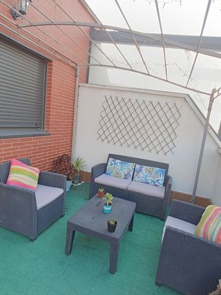 Conjunto jardín exterior - ratán gris