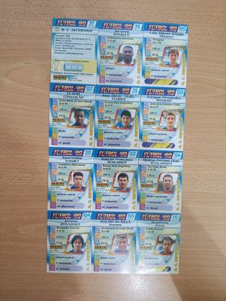 12 Cromos futbol  R.C. Deportivo año 99 Panini