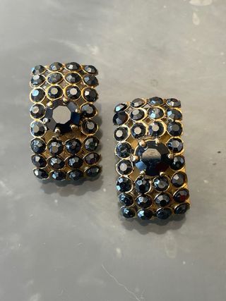 Orecchini vintage neri e oro | Gioielli