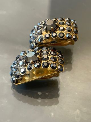 Orecchini vintage neri e oro | Gioielli