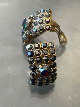 Orecchini vintage neri e oro | Gioielli