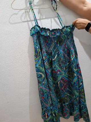 Vestido azul estampado - Talla G