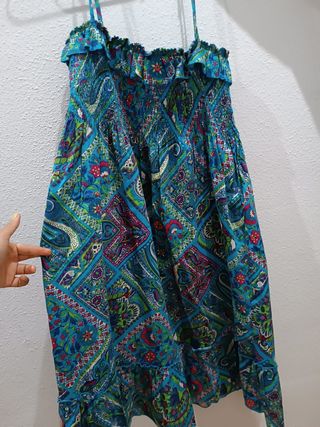 Vestido azul estampado - Talla G