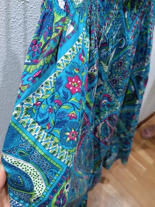 Vestido azul estampado - Talla G