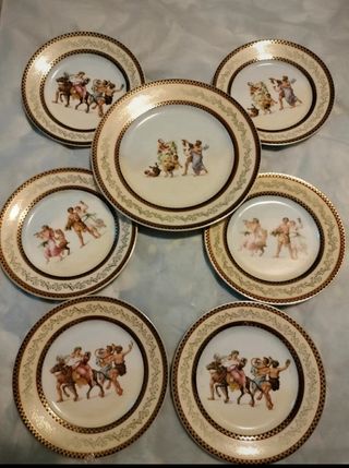 6 Piatti più 1 più grande decorativi antichi 