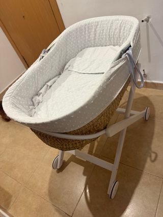 Minicuna mimbre cesta moisés