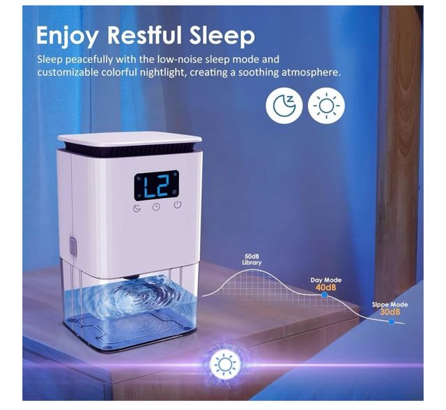 Deshumidificador doméstico 1.3L silencioso luces