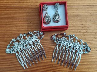 Conjunto pendientes y peinetas oferta