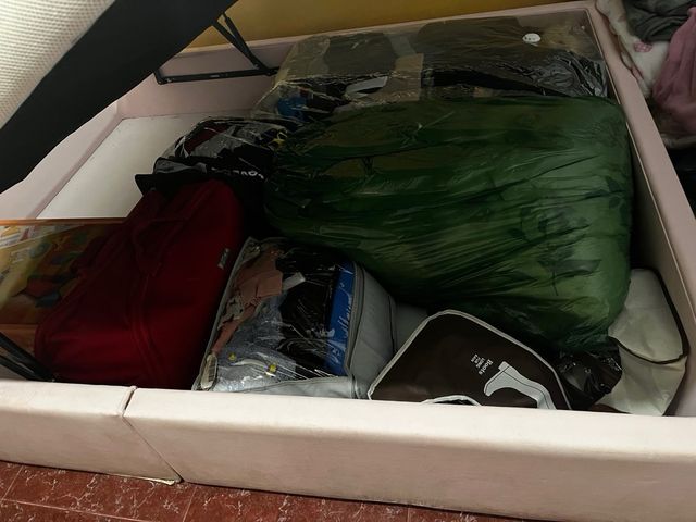 Canapé abatible blanco-rosa