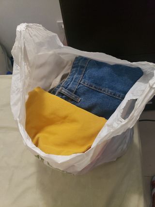 Conjunto top y falda - Rojo y Azul una bolsa de ro