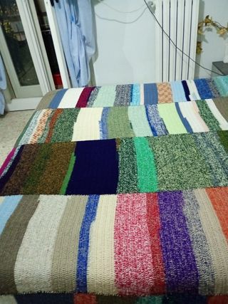 Coperta lana multicolor fatta a mano calda 