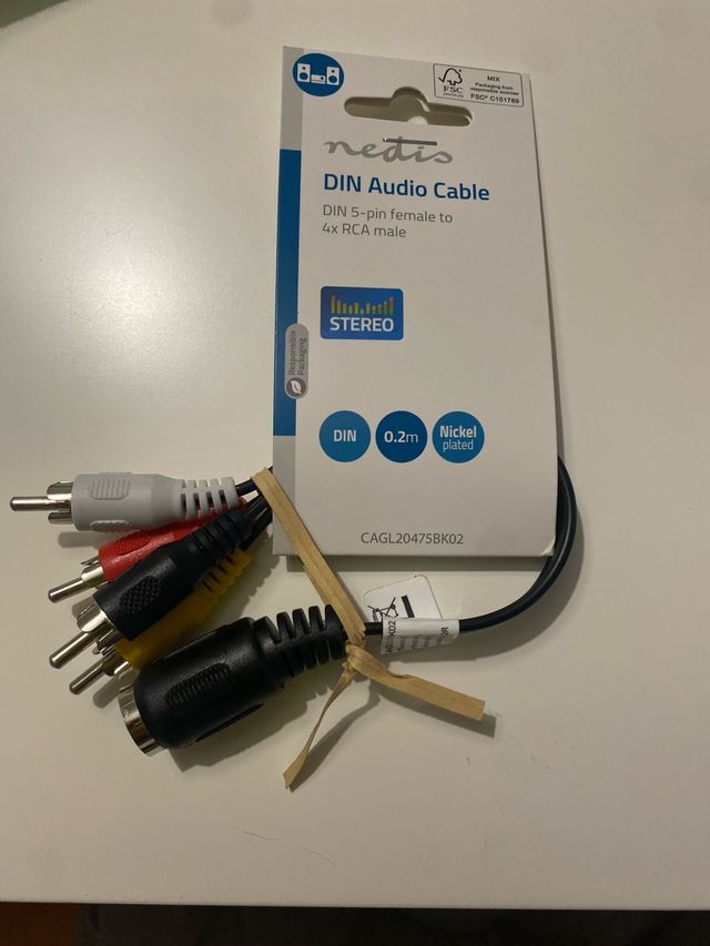 Cable audio DIN 5-pin a RCA