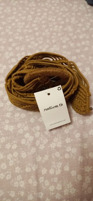 Cinturón marrón macramé Natura