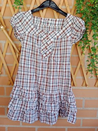 Rebajas!Vestido blanco y marrón - Talla M
