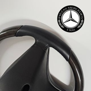 Volante Mercedes madera y piel negro