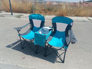 Sillas playa doble con nevera y toldo