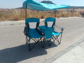 Sillas playa doble con nevera y toldo