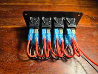 Panel 4 interruptores LED azul