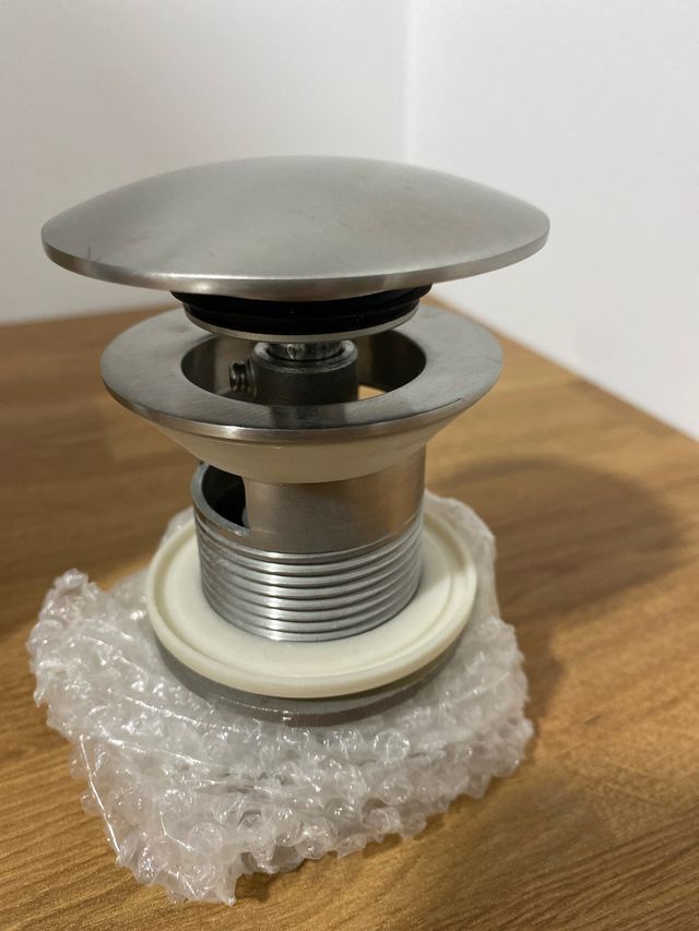 Tapa desagüe lavabo metalica