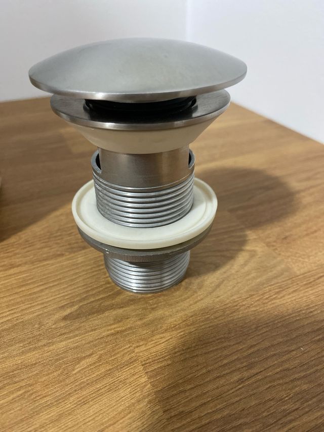 Tapa desagüe lavabo metalica