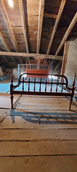 estrucura cama 90 madera marrón