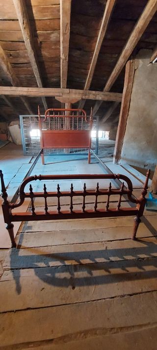 estrucura cama 90 madera marrón