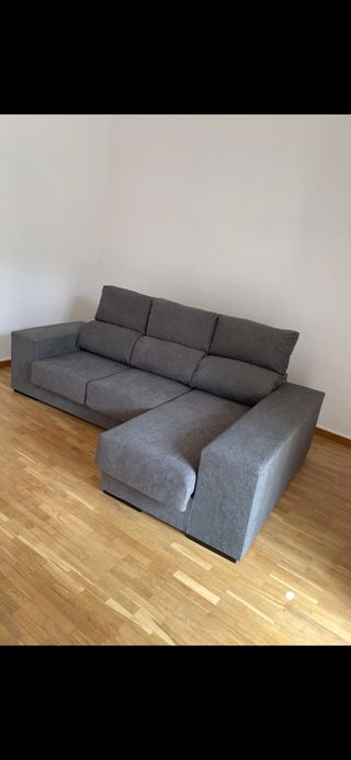 Sofá chaise longue gris
