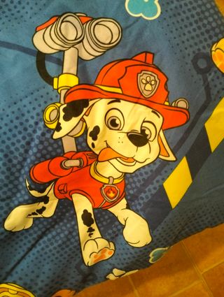 Funda nórdica reversible Patrulla Canina y almohad