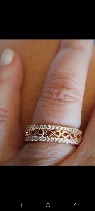 Anillo Infinito Dorado Plata