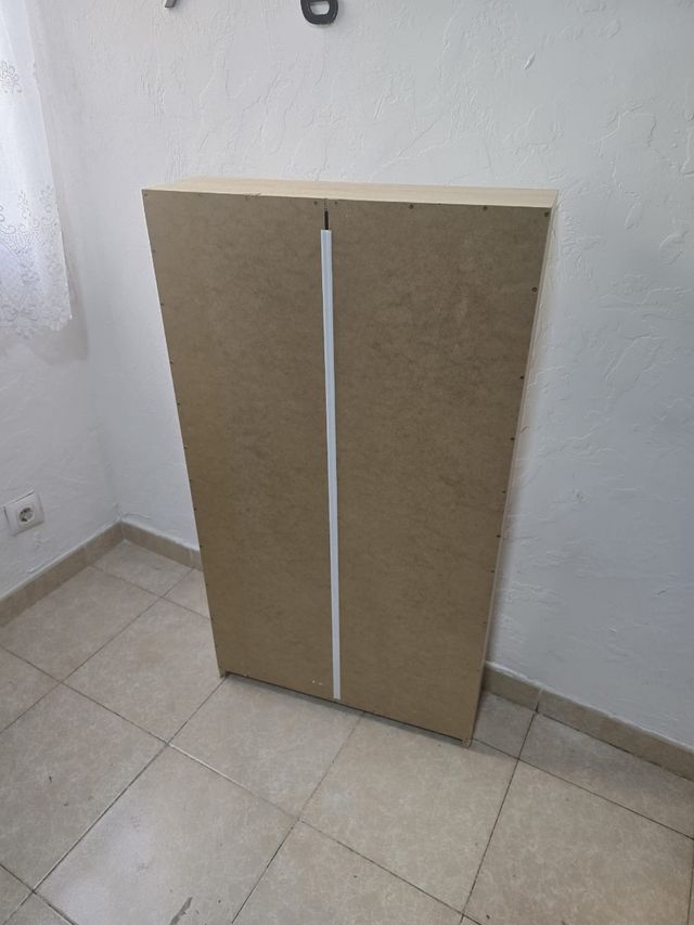 Zapatero 3 cajones blanco y beige