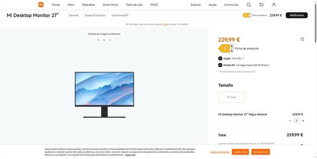 Monitor Mi 27" - 1080p