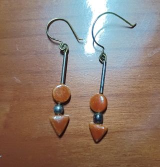 Orecchini vintage arancio colore argento/oro