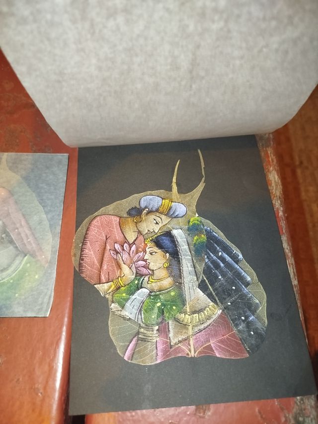 hoja pipal india pintura