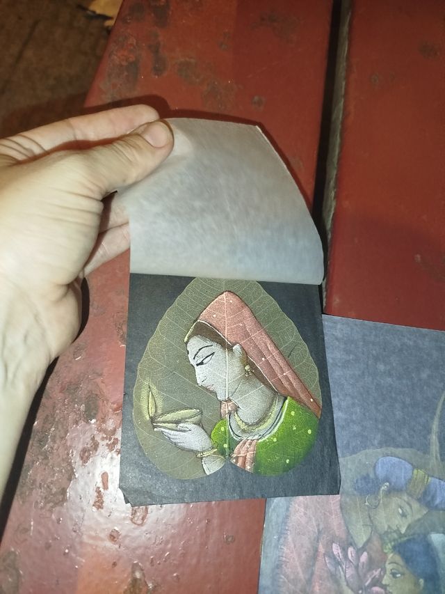 hoja pipal india pintura