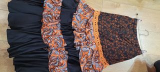 Falda Flamenca negra y naranja